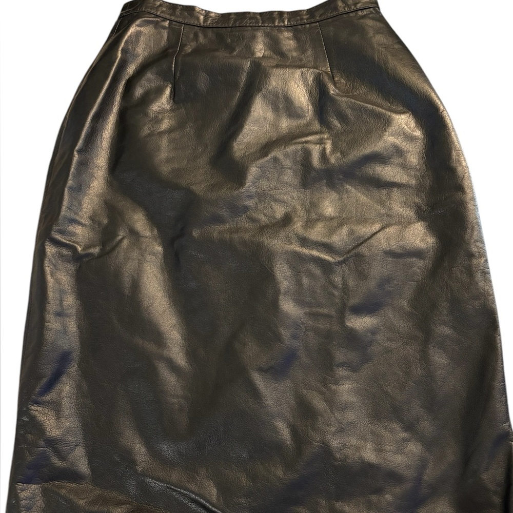 Tannery West Black Leather Pencil Skirt